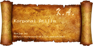 Korponai Atilla névjegykártya